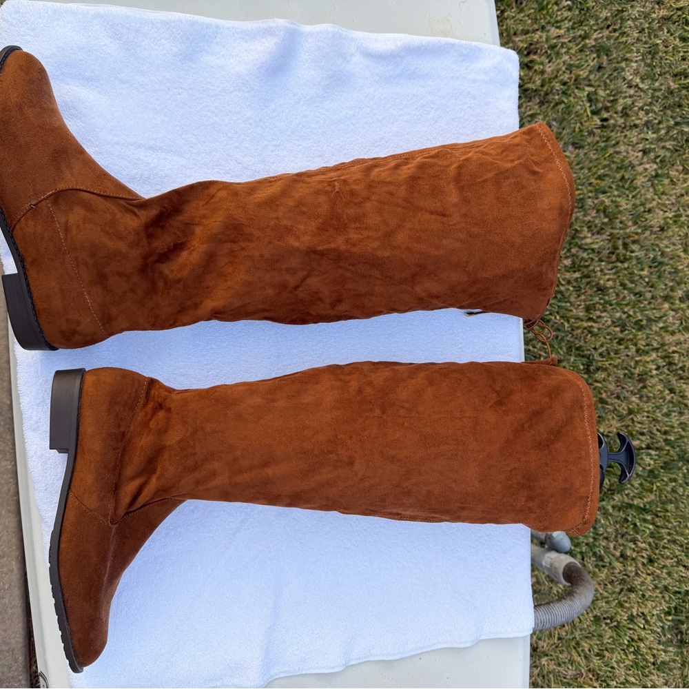 New Ashley Stewart Brown Over the Knee Boots - Picture 8 of 9